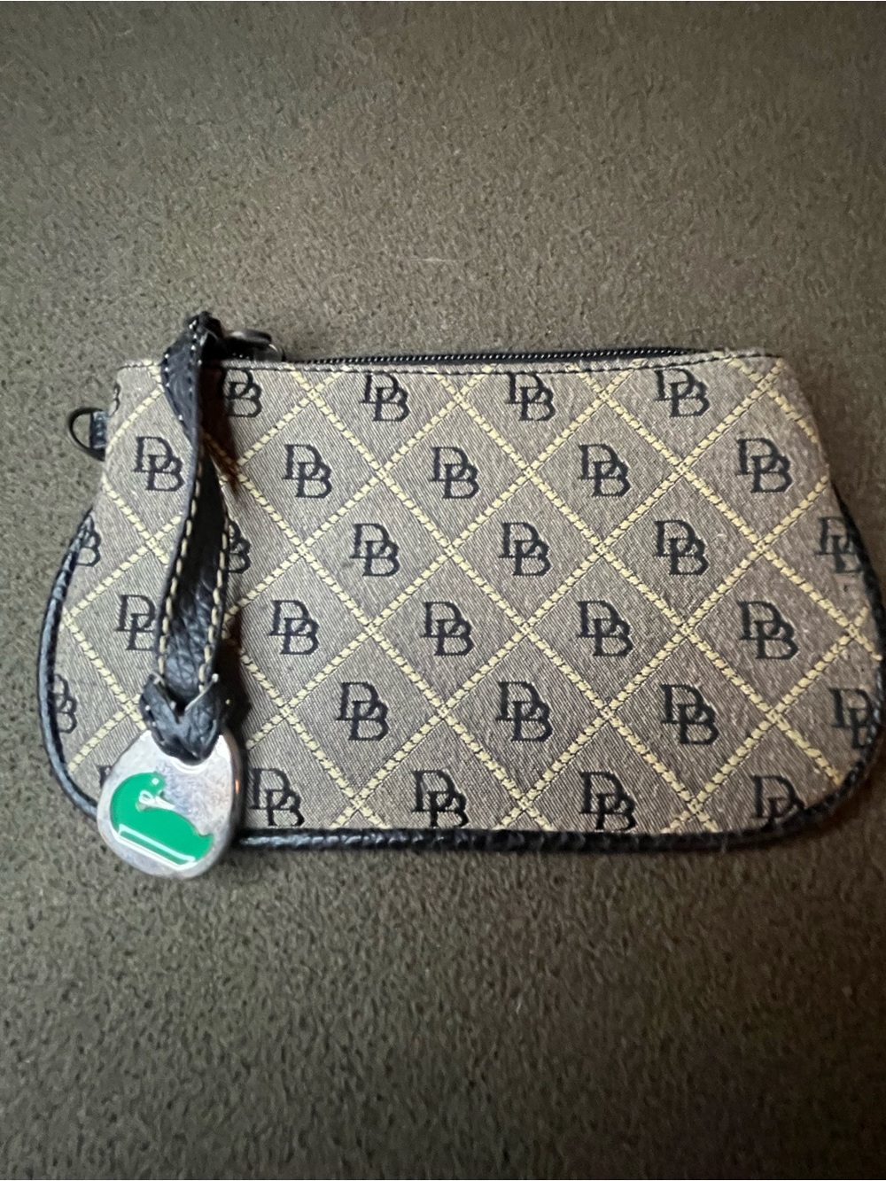 Dooney & Bourke Signature Monogram Zip Wristlet Pouch